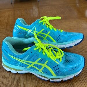 Asics Turquoise and Lime Athletic Shoes